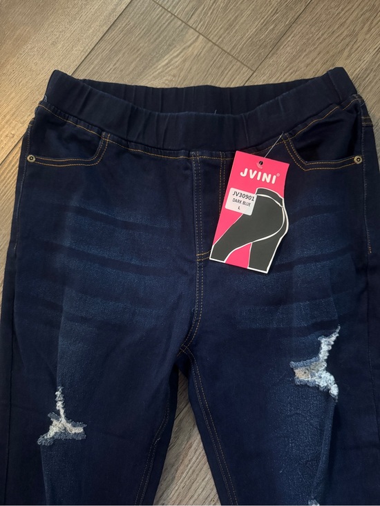 JVN Denim - JVN Dark Indigo Distressed Pull-On Jeggings